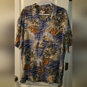 Tropical Print Casual Button-down Short-sleeved Shirt - XL (82)